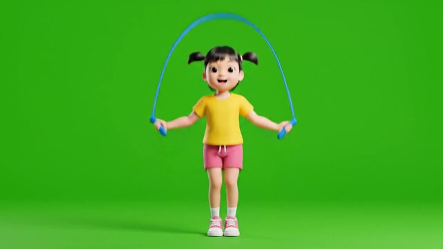 Little Girl Jumping Rope