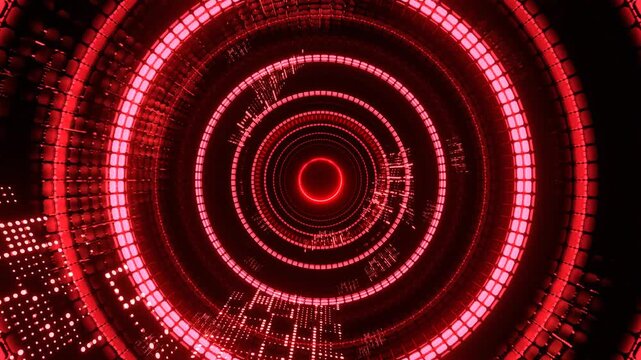 Red Pulsing LED Tunnel Background VJ Loop in 4K