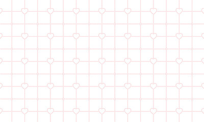 ピンク色のハートマークとダイヤマークの四角いドットの方眼