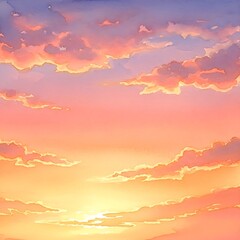 Fototapeta premium Colorful sunset clouds paint the sky with vibrant hues.