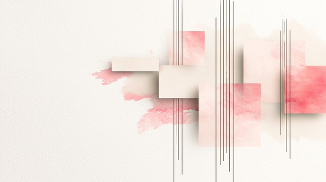 ピンク基調の和風な幾何学模様の背景