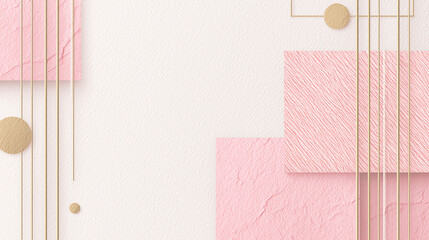 ピンク基調の和風な幾何学模様の背景