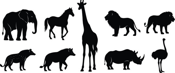 Silhouettes of various african animals © Sahed
