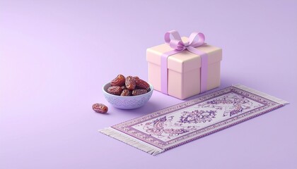 3D Isometric Ramadan Gift and Dates Illustration
