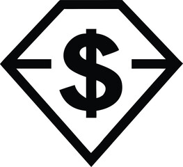 Obraz premium dollar sign diamond premium finance symbol icon