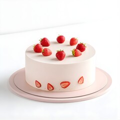 Minimal Cake Product Photography on White Background