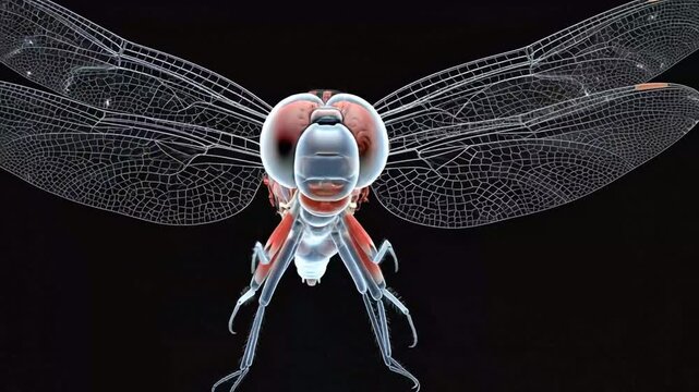 Detailed digital illustration of a dragonfly with transparent wings