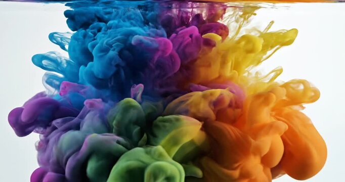 Colorful Ink Clouds in Water.