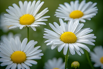 Obraz premium White Daisy Flowers Blooming In Spring Garden