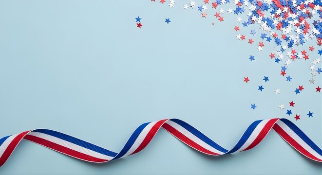 Celebrate labor day with patriotic ribbons and confetti