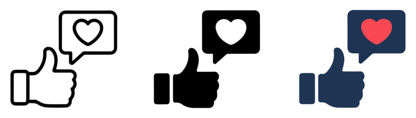Obraz premium like approval thumb vector icon set