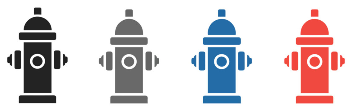 fire hydrant safety vector icon set