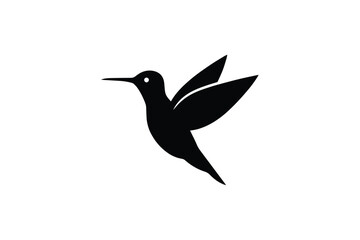 Hummingbird in flight silhouette symbol