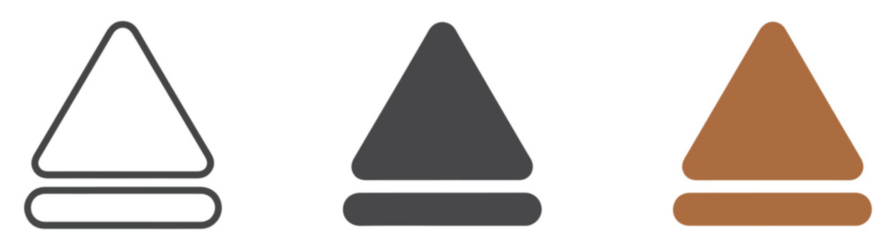 eject media control vector icon set