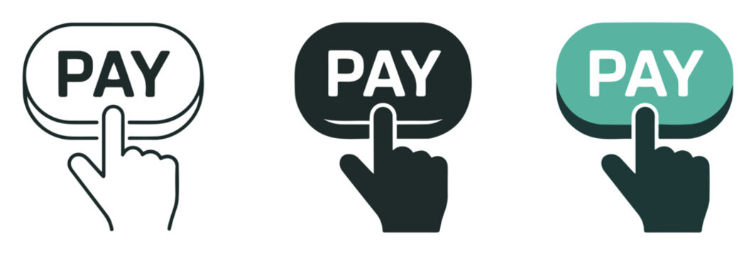 online pay button icon set