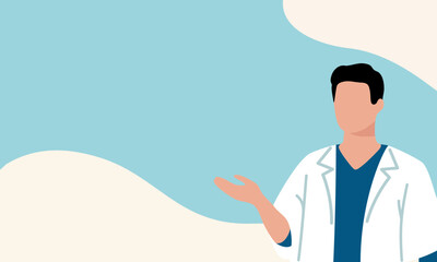 説明や案内に使いやすい余白のある医師イラスト背景