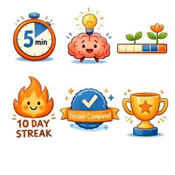  Microlearning App Onboarding Icons