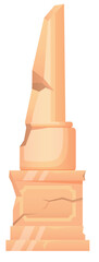 Naklejka premium Broken pillar. Cartoon stone old column cracks