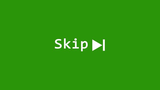 Click on Skip Ads button, pressing the button to skip advertising, footage with transparent background, loop
