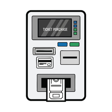 Ticket Vending Machine with Card Reader and Ticket Dispensing Slot