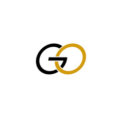Go letter text vector logo design