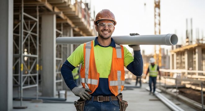 construction worker looking at the future