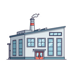 Industrial Building with Chimney