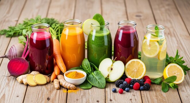 fresh vegetables on wooden table