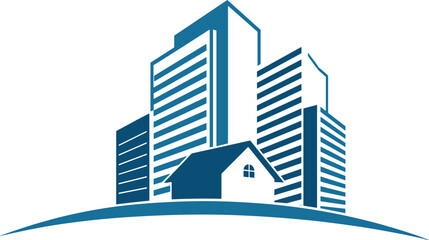 Fototapeta premium Real estate properties buildings residential commercial investment