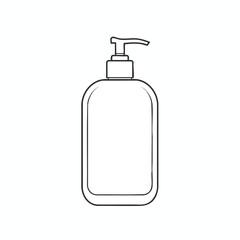 Simple Line Drawing of a Soap Dispenser Bottle