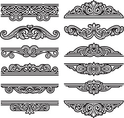 Elegant Black and White Ornate Vector Borders for Invitations and Decor