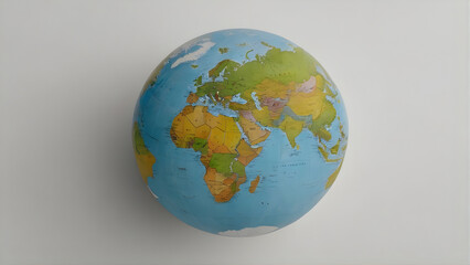 Fototapeta premium Educational world globe showing Europe Africa and Asia 