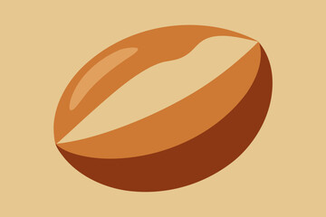 Stylized Coffee Bean Illustration on Beige Background