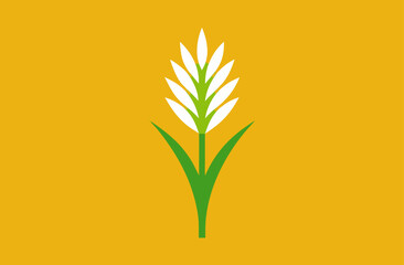 Stylized wheat stalk on a yellow background grain agriculture