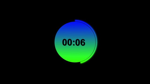 10 Second Timer countdown Animation with transparent background
