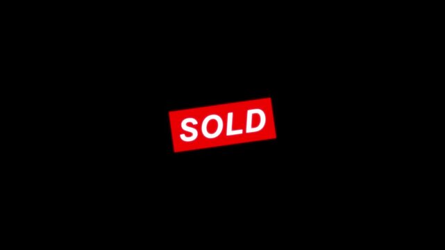 Sold Text Stamp Animation