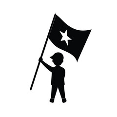 vietnam flag in hand illustration