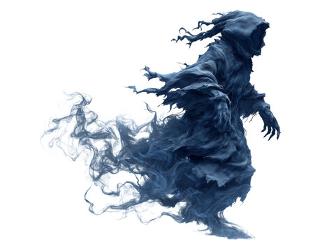 The ethereal figure of a cloaked wraith materializes, shrouded in a dark, billowing cloak and an aura of enigmatic movement.