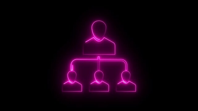 Referral marketing icon isolated on blue background. Network marketing, business partnership, referral program strategy. 4K Video motion graphic animation