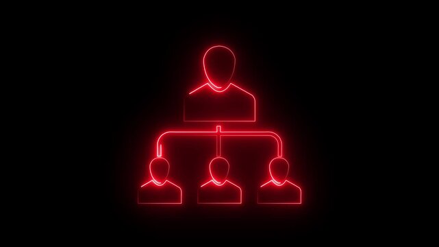 Referral marketing icon isolated on blue background. Network marketing, business partnership, referral program strategy. 4K Video motion graphic animation