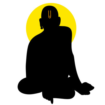 Shree swami samarth silhouette drawing - refers to the 19th-century Indian spiritual master, widely revered as an incarnation of Lord Dattatreya