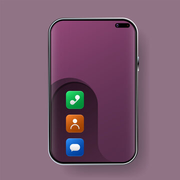 Modern Smartphone Homescreen UI With App Icons