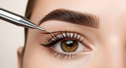 Naklejka premium Perfect Eyeliner Application Enhancing Eye Beauty with Precision and Skill