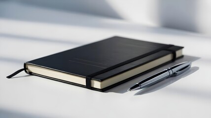 Leather bound notebook with chrome pen &ndash; Suitable for law firms.