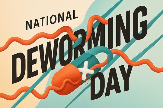 National Deworming Day awareness campaign with a bold graphic design