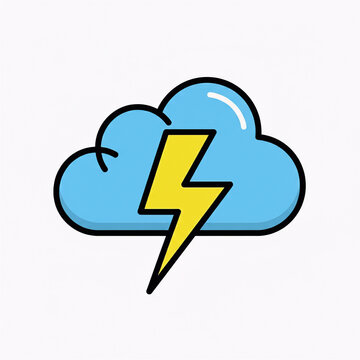 Cloud lightning weather icon isolated