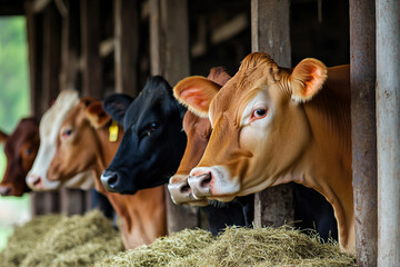 Charming Holstein Calf Gazing in a Sunlit Rural Landscape, a Generative AI Artwork Celebrating Farm Life