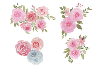 abstract watercolor flowers, leaves illustration set - green leaf branches collection for wedding, greetings, stationary, wallpapers, fashion, background. olive, green leaves, Eucalyptus etc.