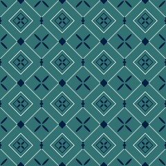 Seamless patterned background with geometric shapes.