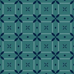 Seamless patterned background with geometric shapes.